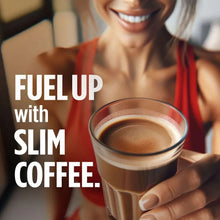 Slim coffee cup in hand with dark brewed coffee, single-serve pod drink