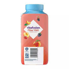 Vitafusion Fiber Well sugar-free fiber gummies bottle back with barcode and directions