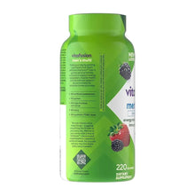 Vitafusion men’s multivitamin bottle side panel with supplement and 220 gummies info