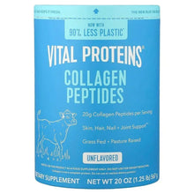 Collagen peptides supplement pouch, unflavored powder, blue label, 20 oz net wt