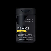 Sports Research D3 + K2 supplement bottle with Plant-Based label