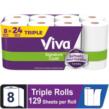 Viva Signature Cloth paper towels multipack with multiple white triple rolls in packaging