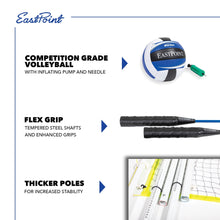 2-in-1 volleyball and badminton net set with competition ball, pump, and two rackets