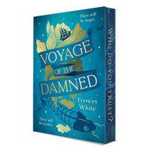 Teal paperback book cover, "Voyage of the Damned" title and Frances White