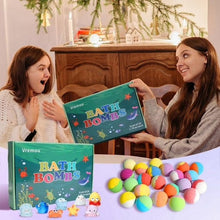 Kids bath bomb gift boxes with assorted colorful bath bombs and small animal toy figures