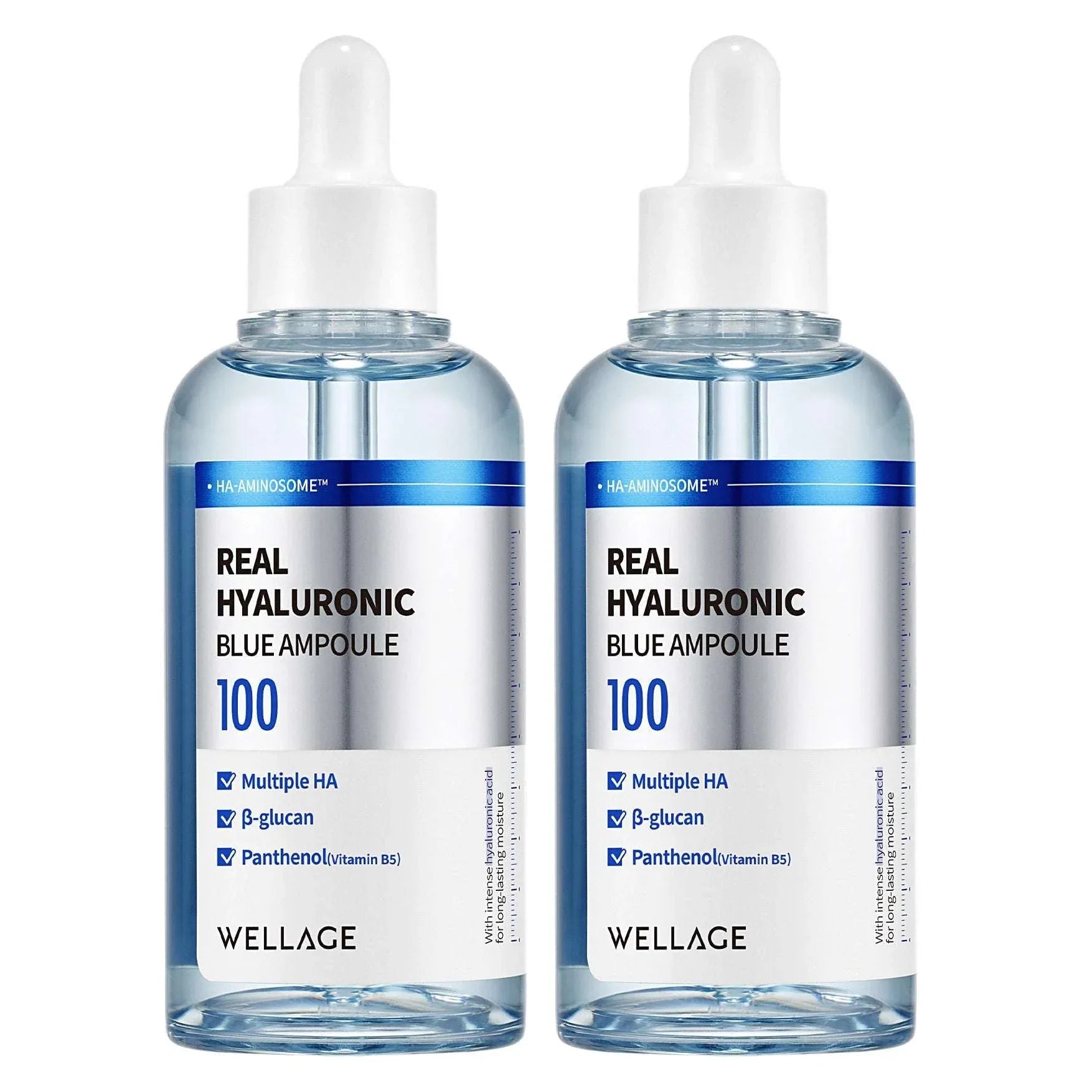 WELLAGE Real Hyaluronic Blue Ampoule, 2.53 fl oz, 2-pack - USA MEGA SHOP