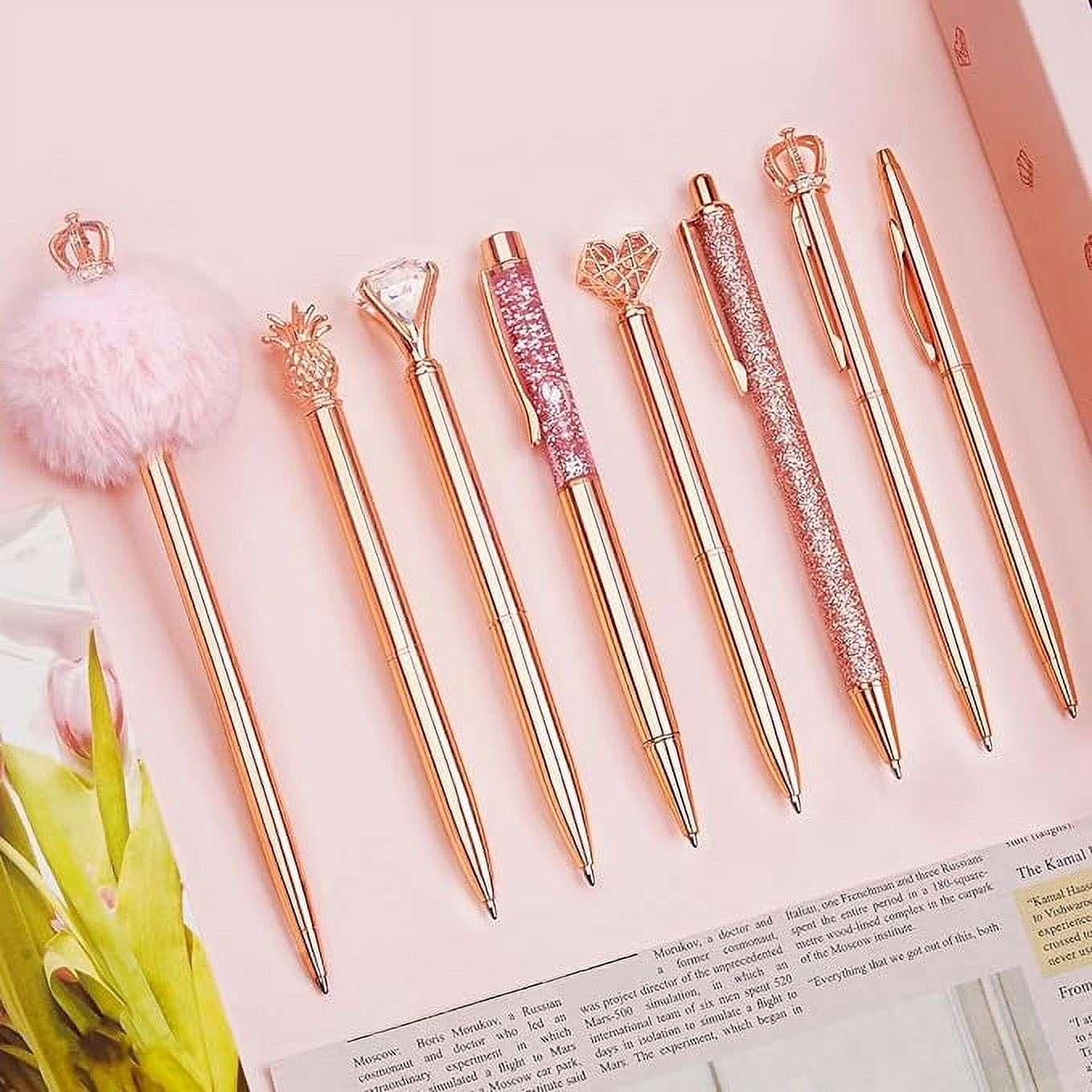 WEMATE 8Pcs Set for Journaling, Glitter Fancy Pens Gifts for Women, Office Black