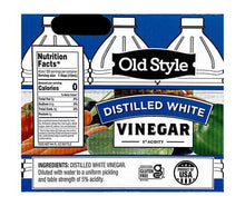 Distilled white vinegar multipack label with nutrition facts and ingredients