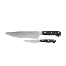WÜSTHOF Classic 2-piece knife set: two stainless steel knives with black handles