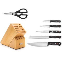 W√úSTHOF Gourmet 7-Piece Knife Block Set - USA MEGA SHOP
