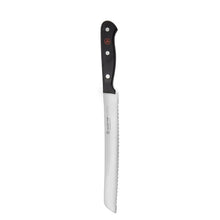 Chef knife with black handle and silver blade