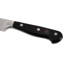 WÜSTHOF Classic knife handle, black with metal bolster and red logo emblem