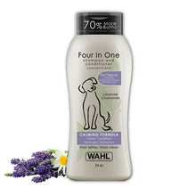 Wahl 4-in-1 dog shampoo and conditioner, lavender chamomile, 24 oz bottle