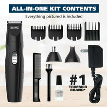 All-in-one kit: rechargeable beard trimmer with multiple comb guards and accessories