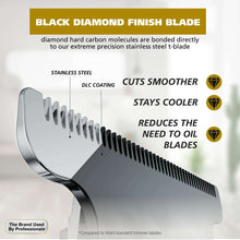Black diamond finish blade for precision stainless steel trimming head