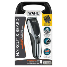 Black and silver beard and hair clipper with snap-lock charging station case