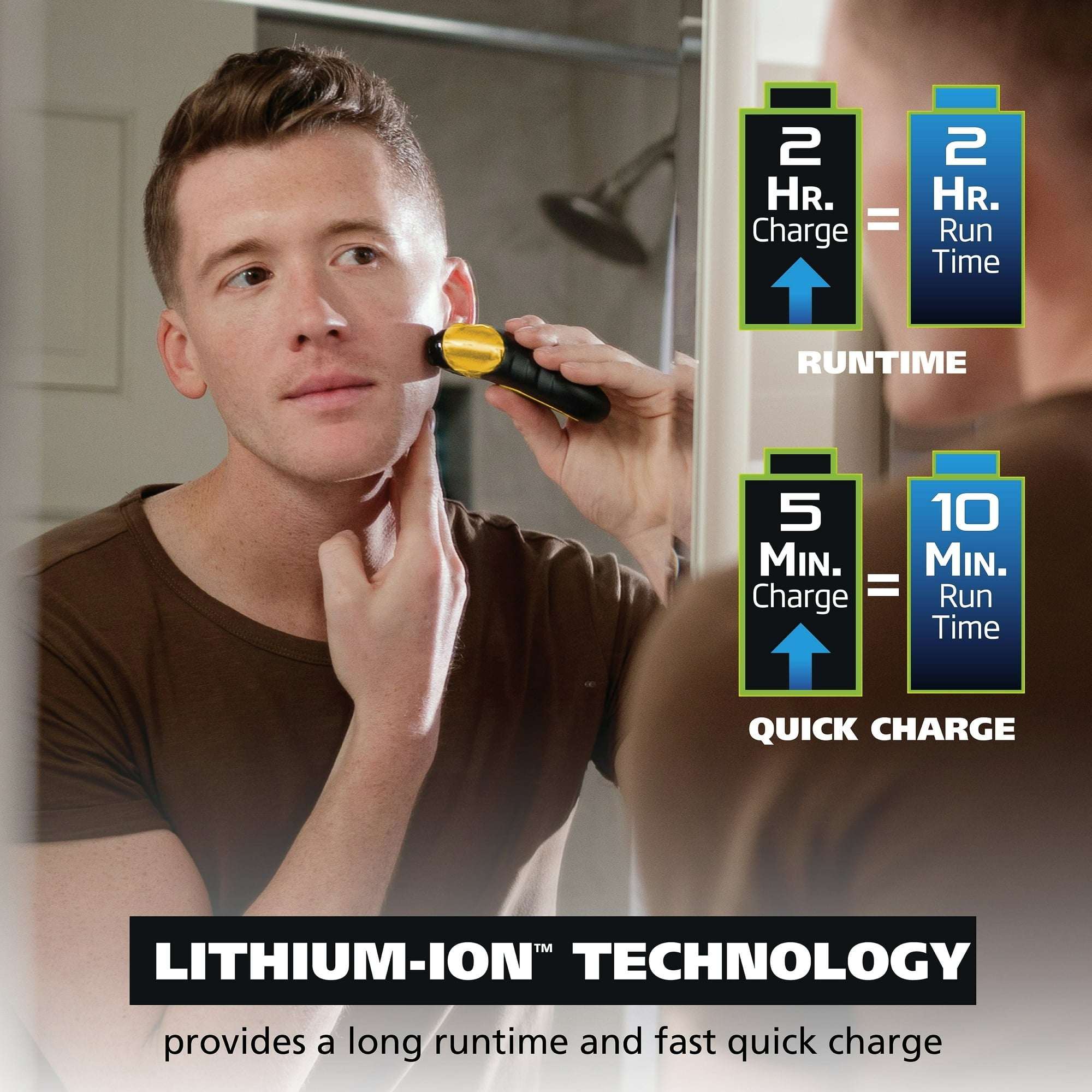 Wahl Life Proof Shaver, Rechargeable Lithium Ion, Compact Flex Foil Shaver & USB Convenience, Men, Yellow - 3023681
