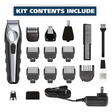 Beard trimmer kit with multiple comb guards, oil, and charger