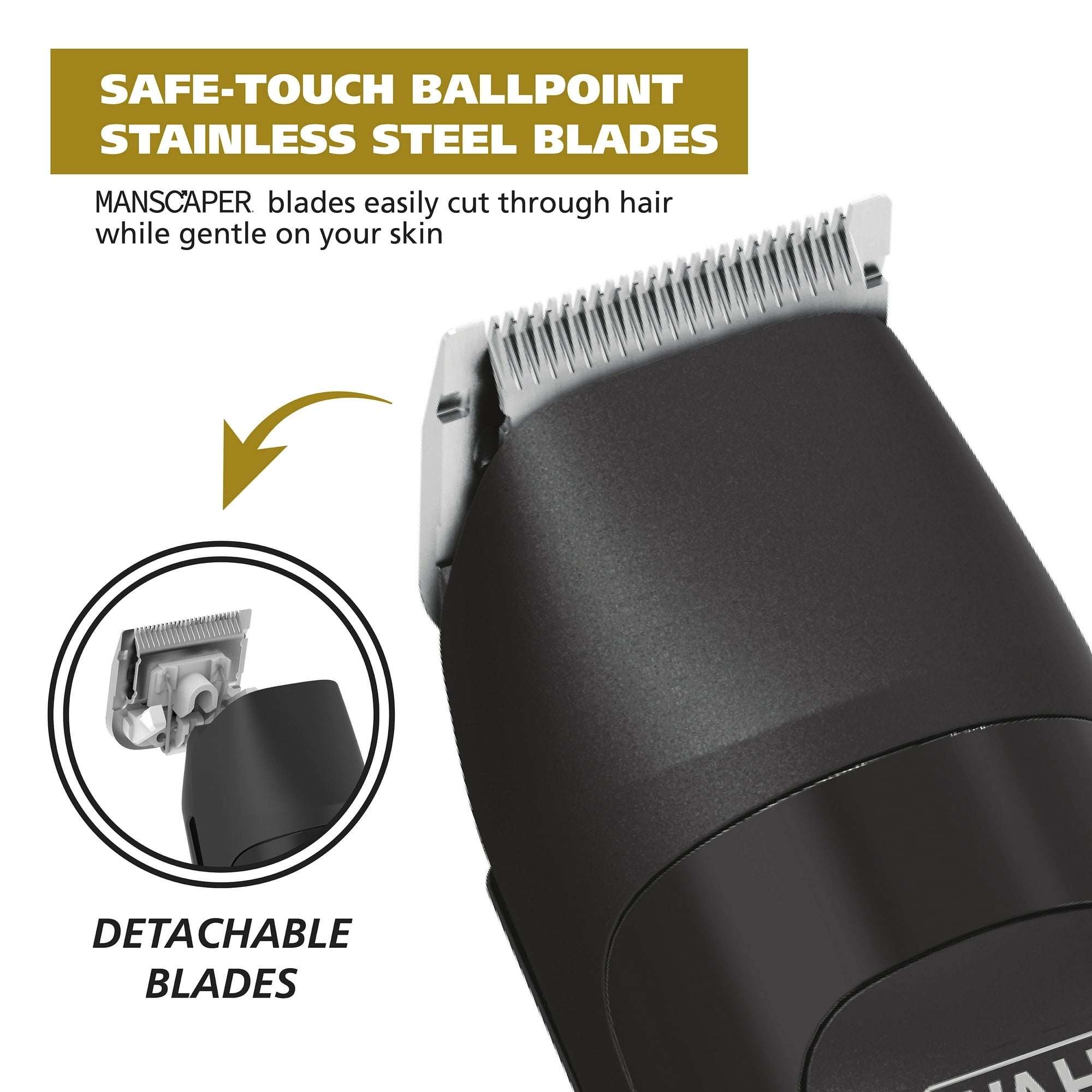 Wahl Manscaper Rechargeable Body Groomer for Men, Waterproof, Lithium Ion Battery, 1pc, Black - 5618-100