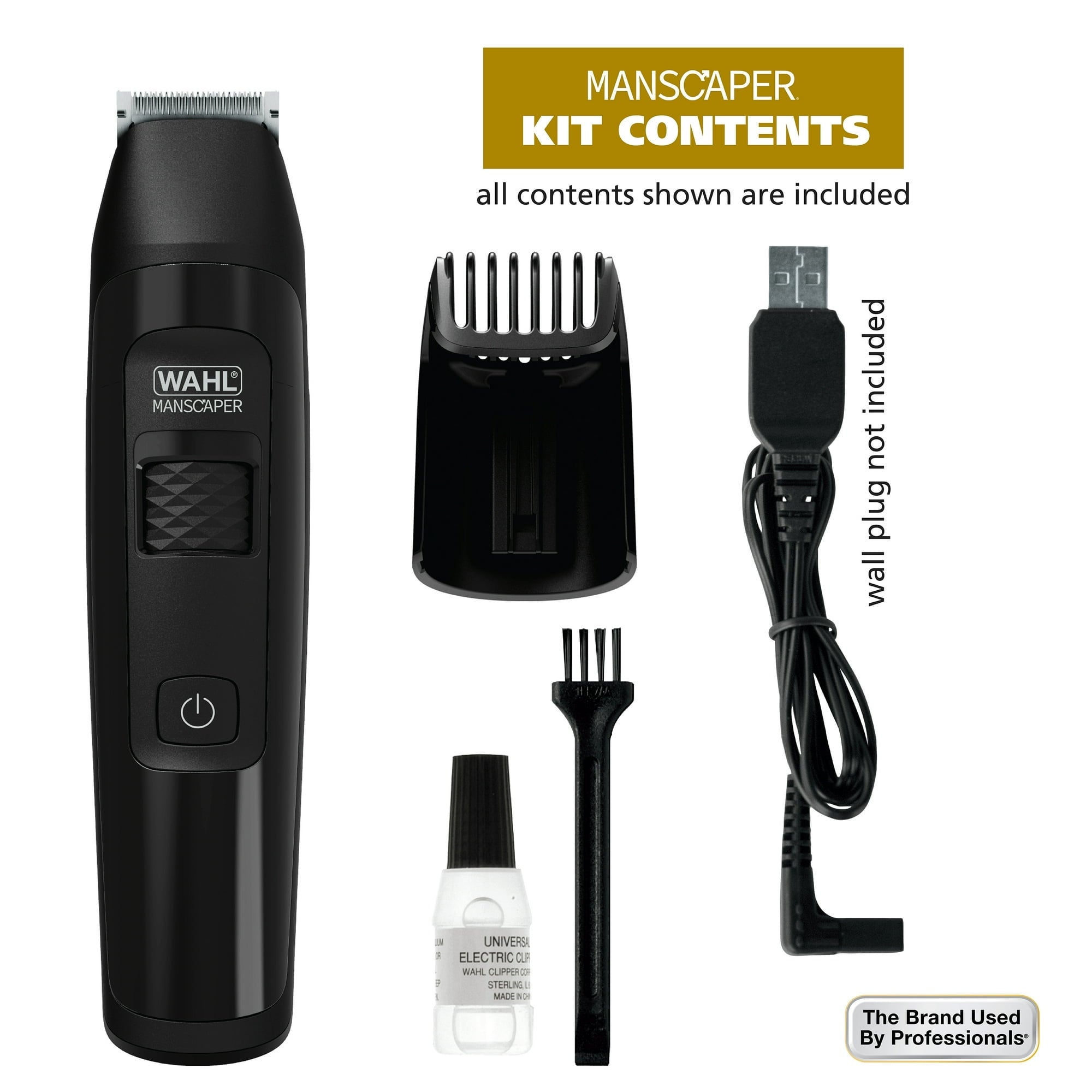 Wahl Manscaper Rechargeable Body Groomer for Men, Waterproof, Lithium Ion Battery, 1pc, Black - 5618-100