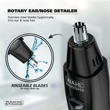 Black rotary ear and nose detailer with rinsable stainless steel blades