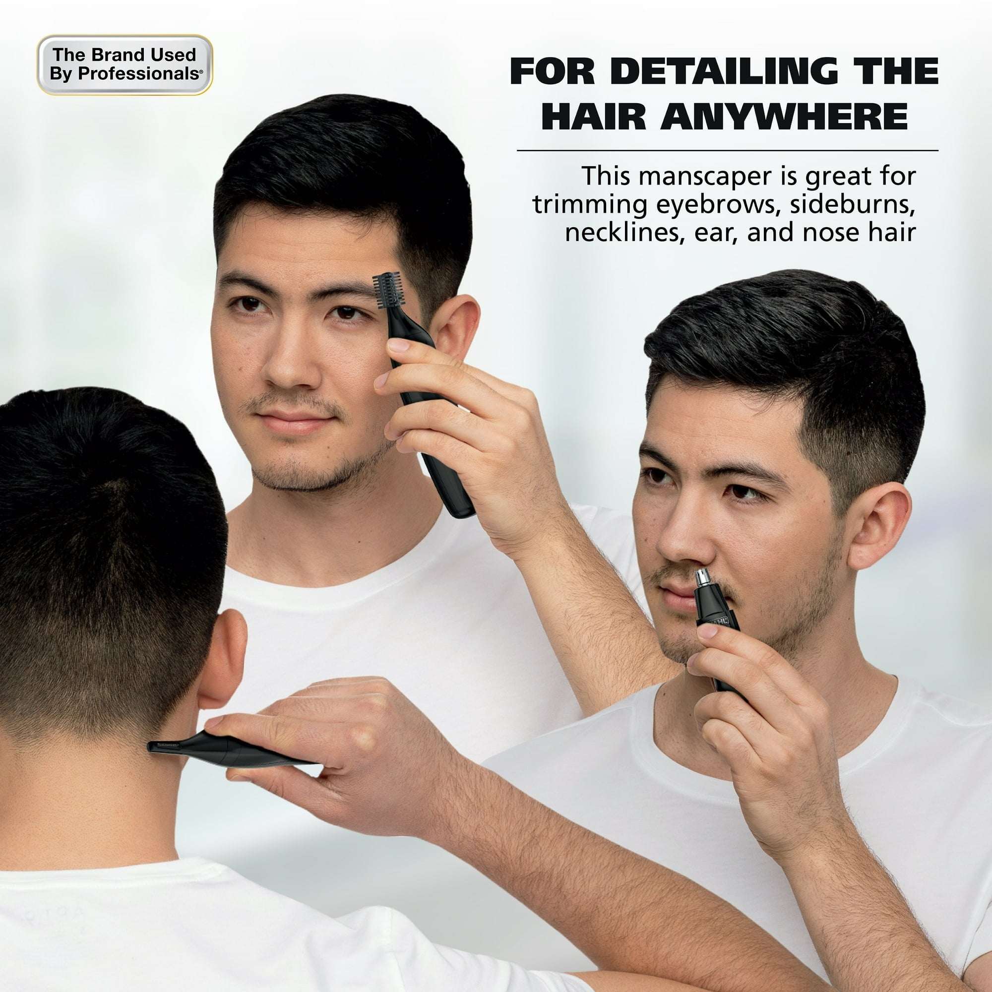 Wahl Manscaper Regulator, Rechargeable Ear, Nose, Brow Double Sided Men's Detail Trimmer, 9865-4701