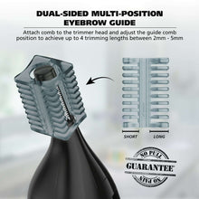Dual-sided multi-position eyebrow guide combs for a detail trimmer