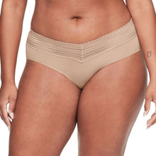 Women’s hipster underwear with lace waistband, beige