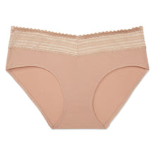 Hipster underwear with lace waistband, tan