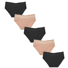 Warners Women’s 5-Pack No Pinching, No Problems Lace Waistband Hipster