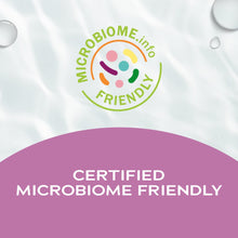 WaterWipes certified microbiome-friendly badge with icon and water droplets