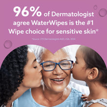 WaterWipes dermatologist-agreement graphic with family photo and product claim