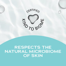 WaterWipes certified kind to biome and respects skin microbiome graphic with droplets