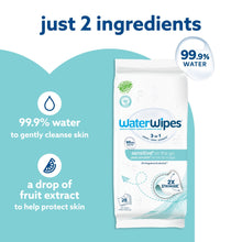 WaterWipes Sensitive on the Go wipes pouch showing 99.9% water and 28-count pack