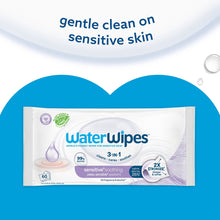 WaterWipes sensitive baby wipes pack, gentle clean on sensitive skin