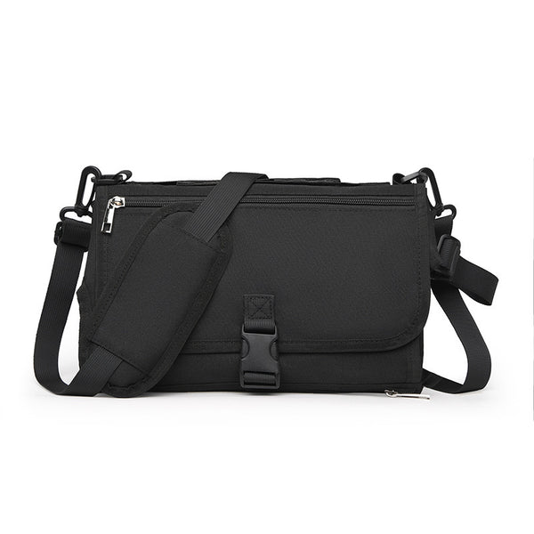 Waterproof Mummy Changing Pad, Foldable Diaper Bag, Portable Travel Changing Mat (Black)