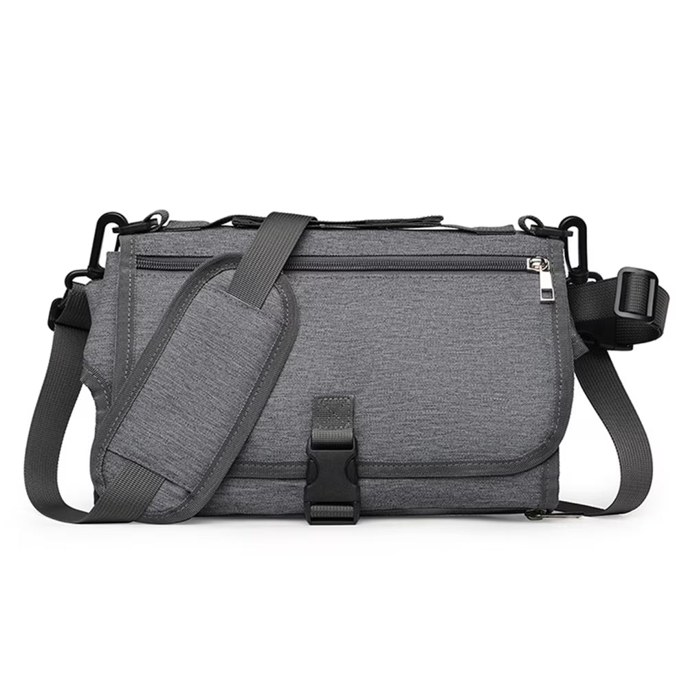 Waterproof Mummy Changing Pad, Foldable Diaper Bag, Portable Travel Changing Mat (Black)