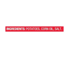Ingredients label for wavy potato chips: potatoes, corn oil, salt