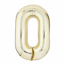 Gold foil balloon shaped like number 0