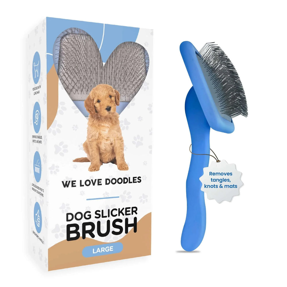 We Love Doodles Dog Slicker Brush - Dog Brush for Grooming Pet Hair, Poodle / Goldendoodle Brush - USA MEGA SHOP