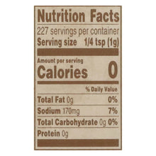 Nutrition Facts panel: 0 calories per 1/4 tsp serving of burger seasoning