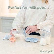 Silicone baby feeder teether set for milk pops with freezer tray and teether pieces