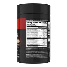 Dietary supplement bottle back label with Supplement Facts panel and ingredients table