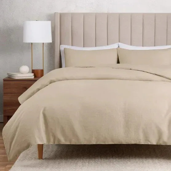 WelHome Cotton Linen Relaxed Duvet Cover, 3-piece Set