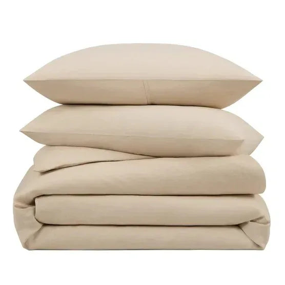 WelHome Cotton Linen Relaxed Duvet Cover, 3-piece Set