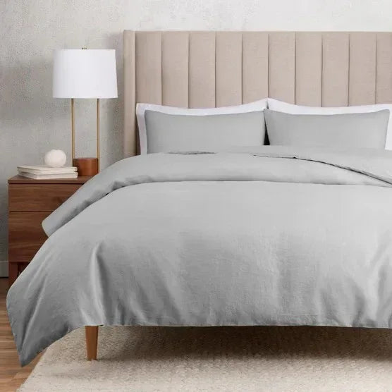 WelHome Cotton Linen Relaxed Duvet Cover, 3-piece Set