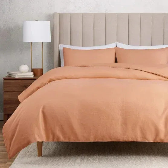 WelHome Cotton Linen Relaxed Duvet Cover, 3-piece Set