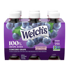 Concord grape juice multipack front label with no sugar added and Welch's