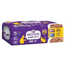Wellness Good Kitty 2-flavor variety pack, purple box with pate cans, 24-count