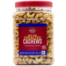 Wellsley Farms cashew jar with unsalted roasted whole cashews, 42 oz.